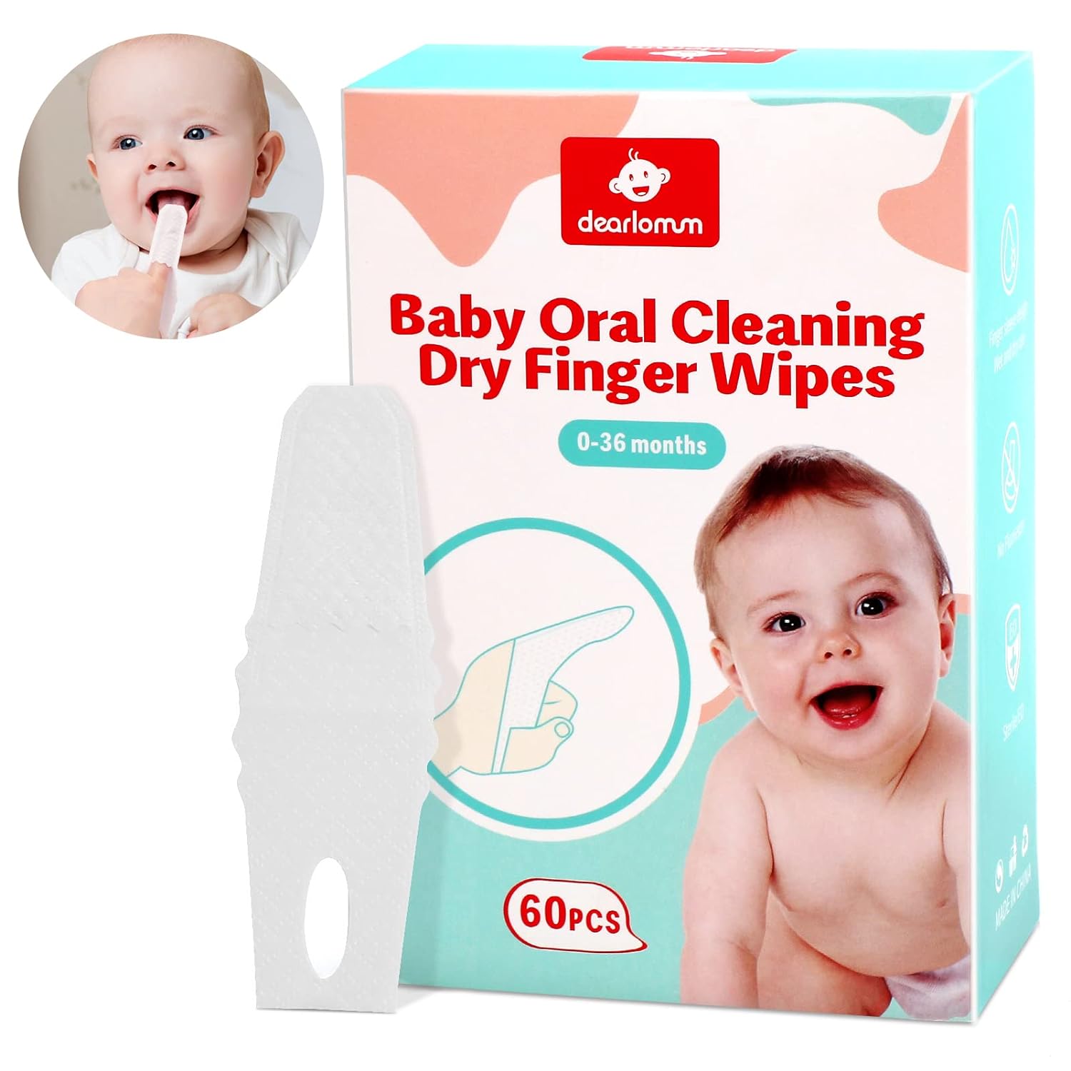 dearlomum Baby Tongue Cleaner, Newborn Toothbrush, 48PCS Disposable Infant Toothbrush Clean Mouth,Gauze Gum Cleaner Oral Cleaning Stick Dental Care for 0-36 Month - Image 1